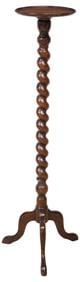 ENGLISH OAK BARLEY TWIST PEDESTAL PLANT STAND