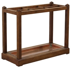 ENGLISH ARTS & CRAFTS OAK UMBRELLA OR STICK HALL STAND