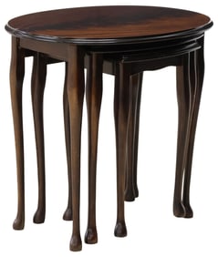 (3) ENGLISH MAHOGANY NESTING TABLES