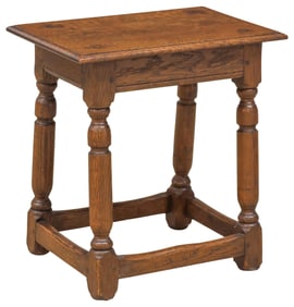 ENGLISH CARVED OAK JOINT STOOL