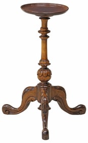 ENGLISH MAHOGANY PEDESTAL TRIPOD TABLE / PLANT STAND