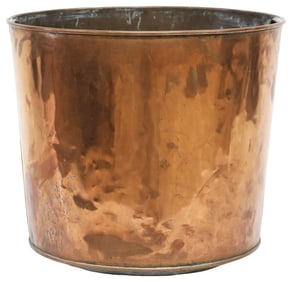 LARGE ENGLISH COPPER HANDLED BUCKET / POT, 17.5"DIAM
