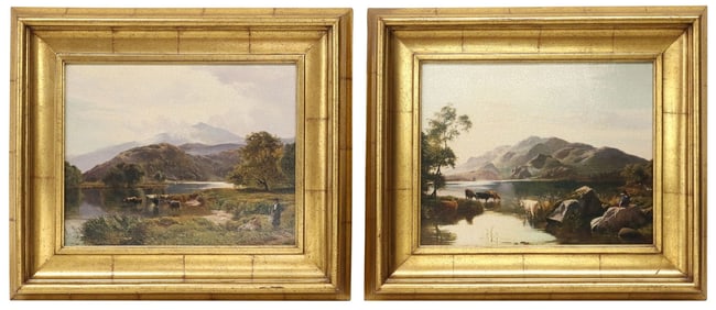 (2) AFTER SIDNEY RICHARD PERCY LANDSCAPE OLEOGRAPHS ON CANVAS