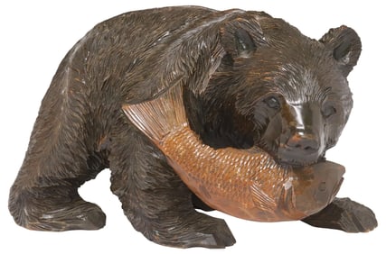 JAPANESE HOKKAIDO AINU STYLE CARVED WOOD BEAR SCULPTURE