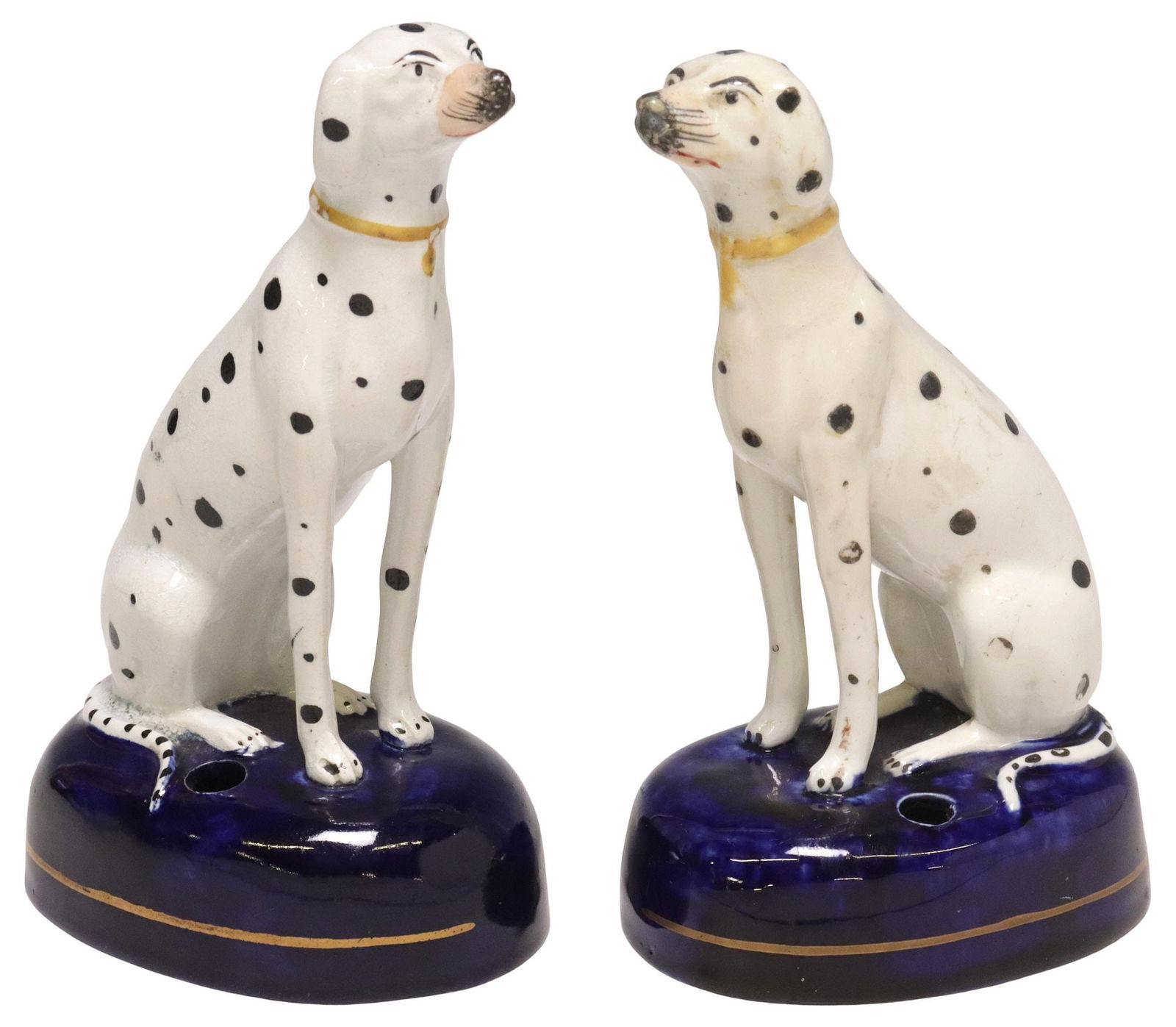 (2) ENGLISH STAFFORDSHIRE DALMATIAN-FORM PEN STANDS (1 of 3)