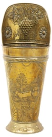 ENGLISH EMBOSSED REPOUSSE BRASS UMBRELLA/ STICK STAND