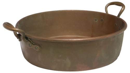 LARGE ENGLISH VICTORIAN COPPER HANDLED PAN