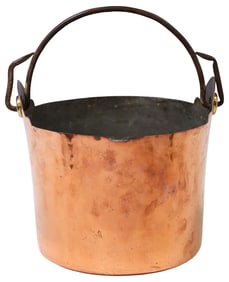 ENGLISH VICTORIAN COPPER, BRASS & CAST IRON BUCKET