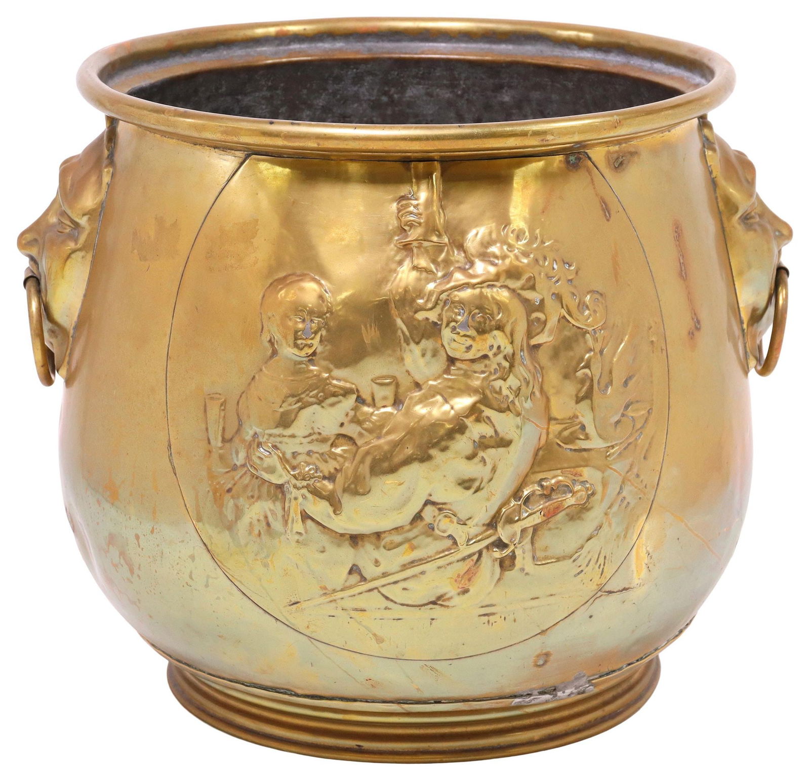 AFTER REMBRANDT 'THE PRODIGAL SON' REPOUSSE JARDINIERE/ PLANTER (1 of 4)