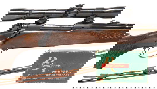 (2) WINCHESTER M70 RIFLE 30-06, MFG. 1950, EXCELLENT CONDITION & AMMO: Winchester Model 70 Rifle, bolt action, .30-06 caliber, mfg. 1950, 24" barrel, hooded front sight, adjustable rear sight, mounted Weaver 4X rifle scope, checkered walnut stock, two sling