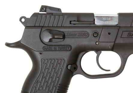 (6) SAR ARMS SARK2P PISTOL, 9MM, RESTRICTED: SAR ARMS Model SARK2P Pistol, double action, 9mm, 3.5" barrel, white dot blade front sight, adjustable white dot rear sight, lower accessory rail, ambidextrous safety, checkered grip, comes with