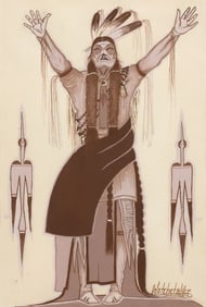 GEORGE SMITH WATCHETAKER (D.1993) APPEAL TO THE GREAT SPIRIT PAINTING