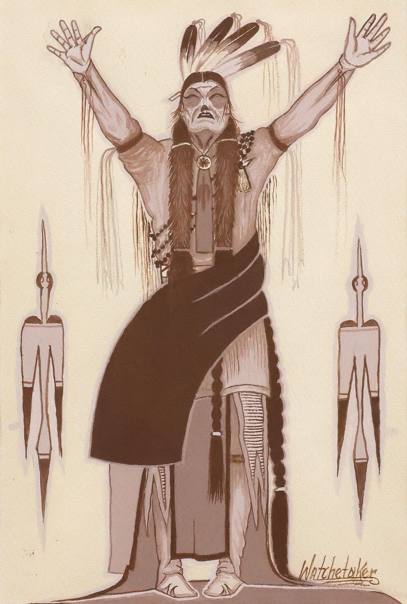 GEORGE SMITH WATCHETAKER (D.1993) APPEAL TO THE GREAT SPIRIT PAINTING (1 of 4)