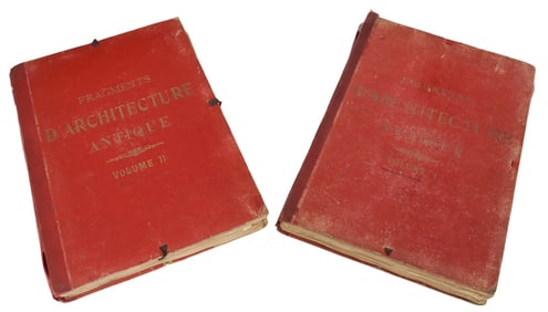 TWO-VOLUME FOLIO SET 'FRAGMENTS D'ARCHITECTURE ANTIQUE' H. D'ESPOUY