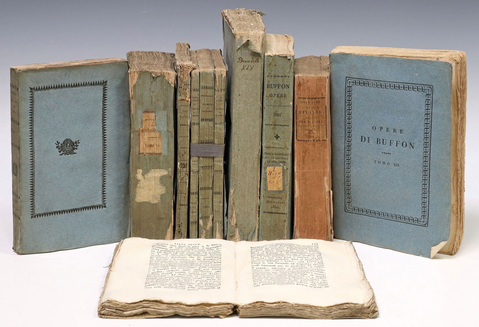 (11) ITALIAN & FRENCH PAPER BINDING BOOKS, 18TH/ EARLY 19TH C. (1 of 7)
