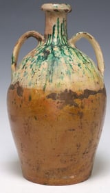 ITALIAN GLAZED EARTHENWARE AMPHORA