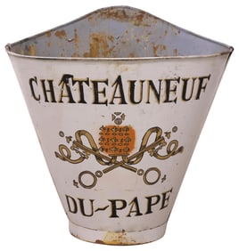 FRENCH VINEYARD PAINTED METAL GRAPE PICKER'S HOTTE / HOD