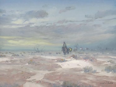 CARL J. SMITH (TX, B.1928) WESTERN LANDSCAPE PAINTING, 11"X14"