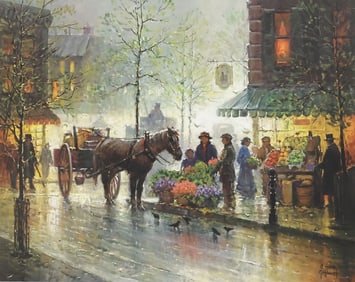 SIGNED G. HARVEY PRINT (D.2017), 'MORNING MARKET'