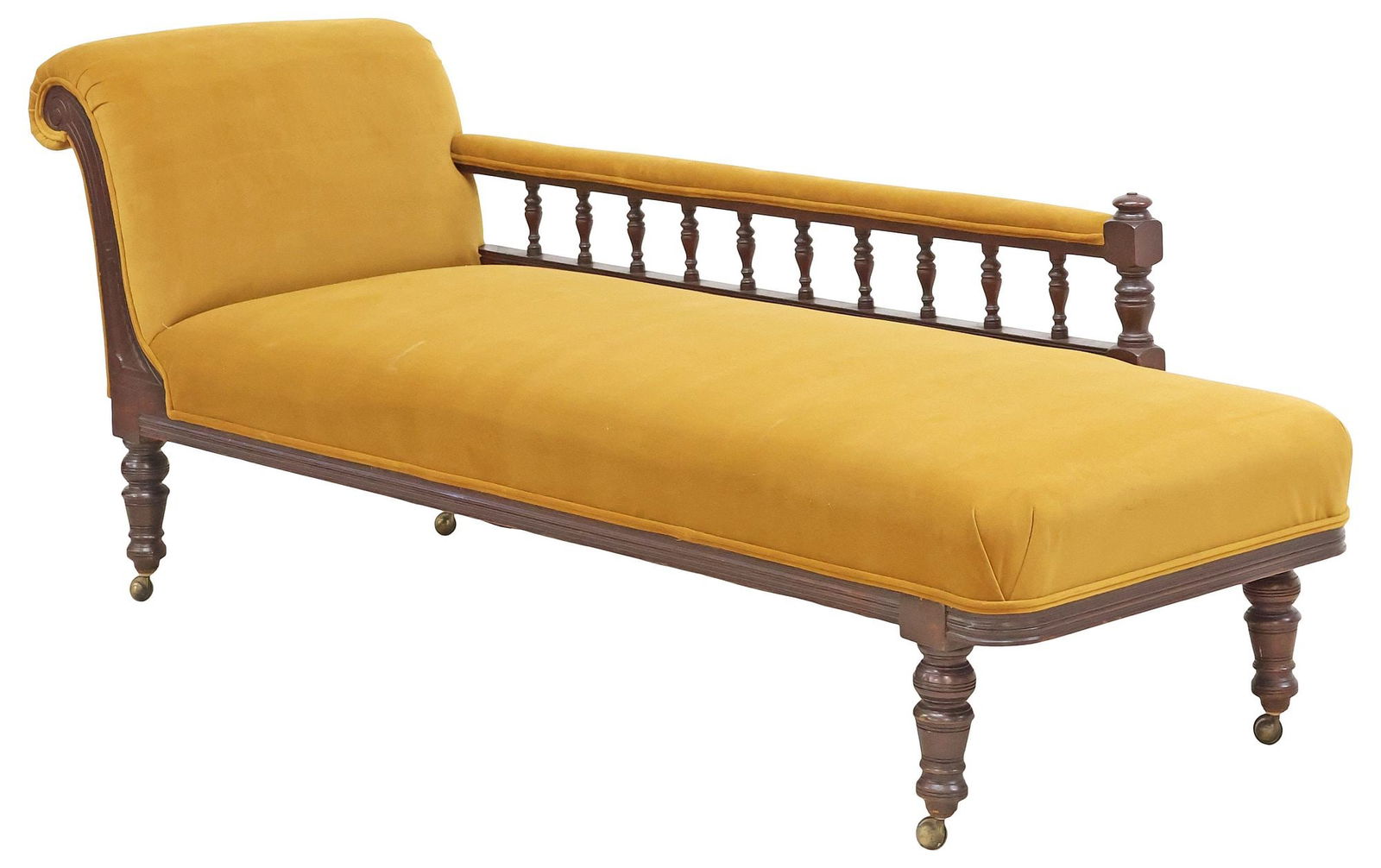 VICTORIAN UPHOLSTERED MERIDIENNE/Â CHAISE LONGUE (1 of 3)