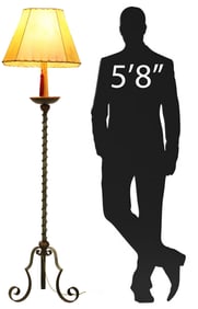 CONTINENTAL IRON STANDING CANDLESTICK 1-LIGHT FLOOR LAMP
