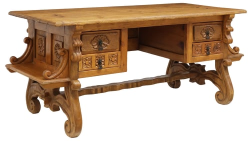 LARGE SPANISH COLONIAL STYLE WRITING DESK