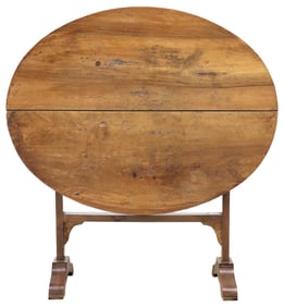 FRENCH PROVINCIAL WALNUT TILT-TOP WINE TASTING TABLE