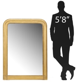 FRENCH LOUIS PHILIPPE PERIOD GILTWOOD MIRROR, 55.75"H