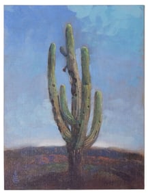 WILLIAM STOUT (B.1949) PAINTING CACTUS SAGUARO NATIONAL PARK