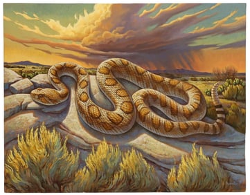 GREG NEWBOLD (B.1967) OIL PAINTING TEXAS RATTLESNAKE