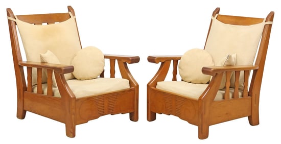(2) SOUTHWEST DATCHA RANCH PINE LOUNGE CHAIRS