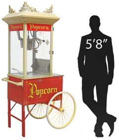 GOLD MEDAL GAY 90's PINTO 8OZ POPCORN MACHINE CART