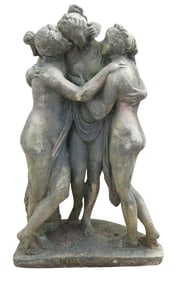 CAST STONE SCULPTURE 'THREE GRACES' AFTER CANOVA