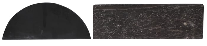 (2) ARCHITECTURAL DEMILUNE & RECTANGULAR MARBLE TABLE TOPS