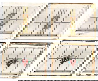 (4) ENGLISH ARCHITECTURAL STAINED & LEADED GLASS WINDOWS