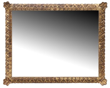SPANISH COLONIAL STYLE GILTWOOD MIRROR, 34" X 42"