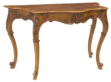ITALIAN LOUIS XV STYLE WALNUT CONSOLE TABLE