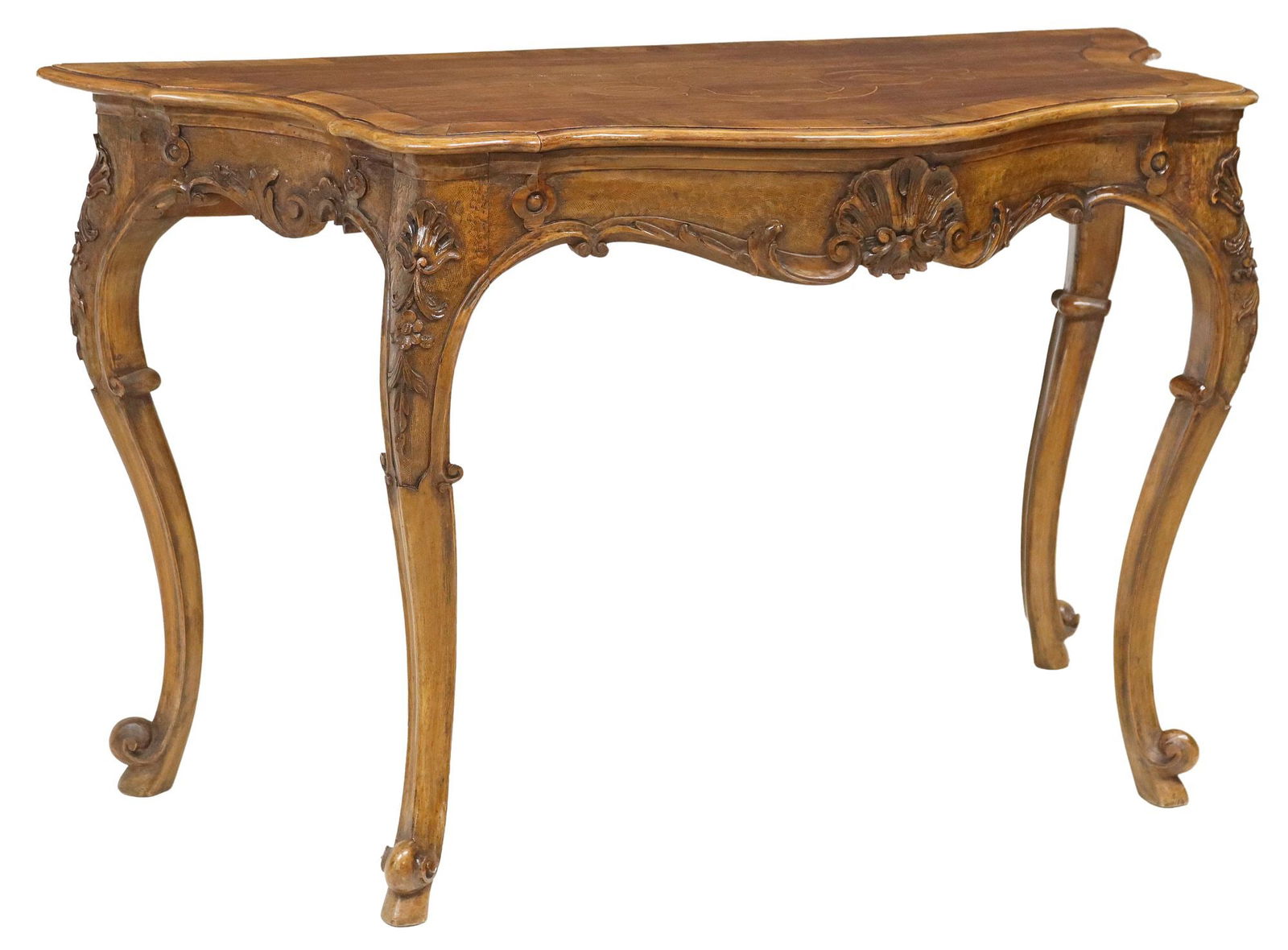ITALIAN LOUIS XV STYLE WALNUT CONSOLE TABLE (1 of 4)