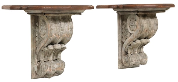 (2) NEOCLASSICAL STYLE ASSEMBLED ARCHITECTURAL CORBEL BRACKETS