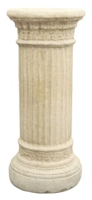 CAST STONE FLUTED COLUMN GARDEN PEDESTAL, 34"H