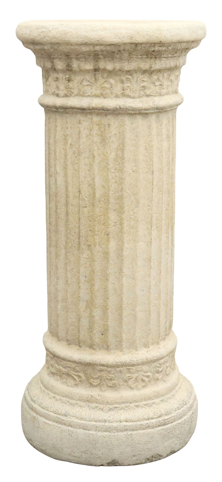CAST STONE FLUTED COLUMN GARDEN PEDESTAL, 34"H (1 of 3)