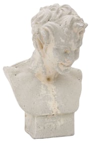 FRENCH CAST STONE GARDEN STATUARY BUST OF PAN