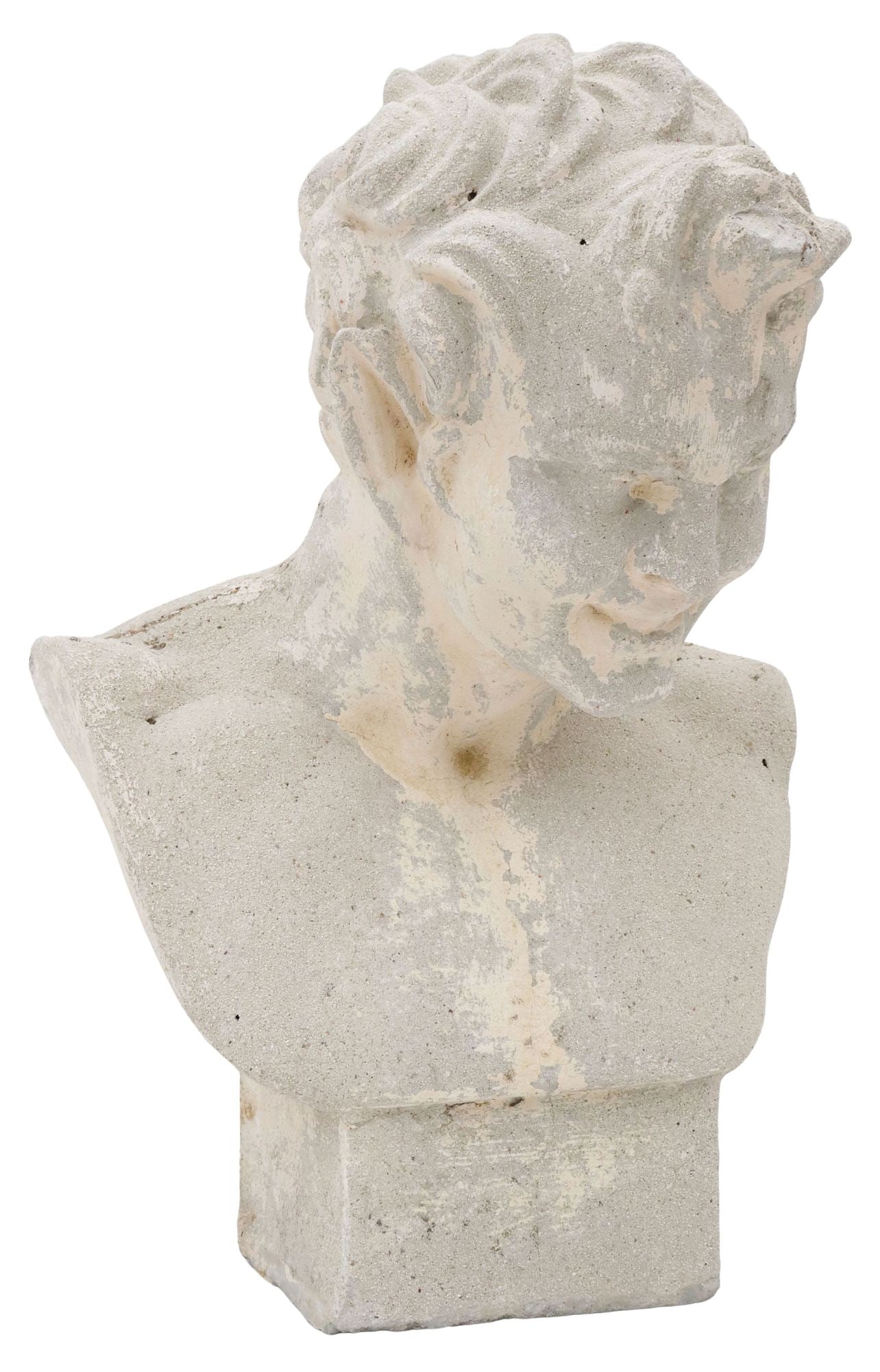 FRENCH CAST STONE GARDEN STATUARY BUST OF PAN (1 of 4)