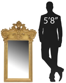 LOUIS XV STYLE GILT-PAINTED WALL MIRROR, 49.5"H