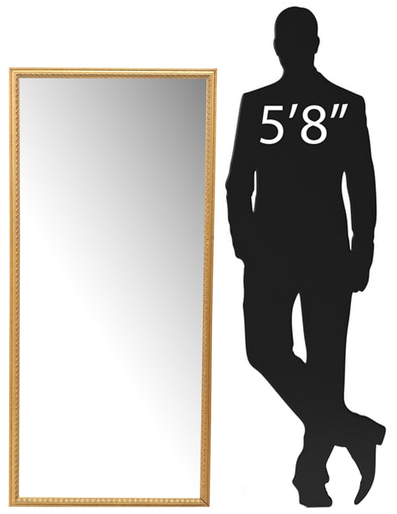 FRENCH LOUIS XVI STYLE GILTWOOD BEVELED WALL MIRROR, 64" X 30" (1 of 4)