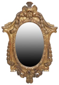 CONTINENTAL GILTWOOD WALL MIRROR, 27" X 18"