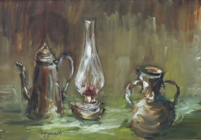 A PADRICELLI (20TH C.) ITALIAN SCHOOL STILL LIFE PAINTING, 20" X 27"