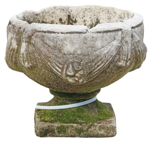 CAST CONCRETE SWAG LOW GARDEN PLANTER