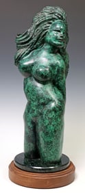 BETTY FLAUM (1898-1983) BRONZE SCULPTURE, ABSTRACT FEMALE NUDE