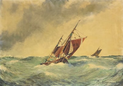 JOHANN HEINZ MINDERMANN (1872-1959) MARINE PAINTING